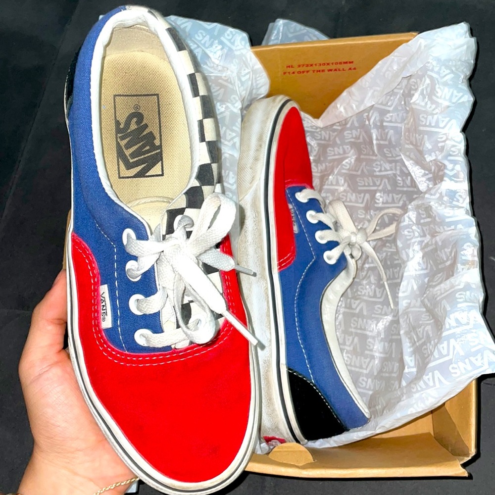 VANS navy/red/checkers